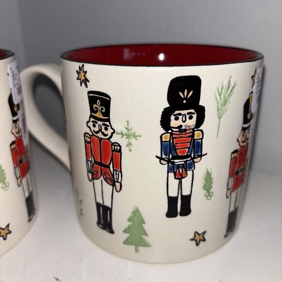 Eli & Ana Nutcracker Mugs Set of 2 Holiday Christmas Tree Coffee Tea Mugs NEW - Picture 5 of 6